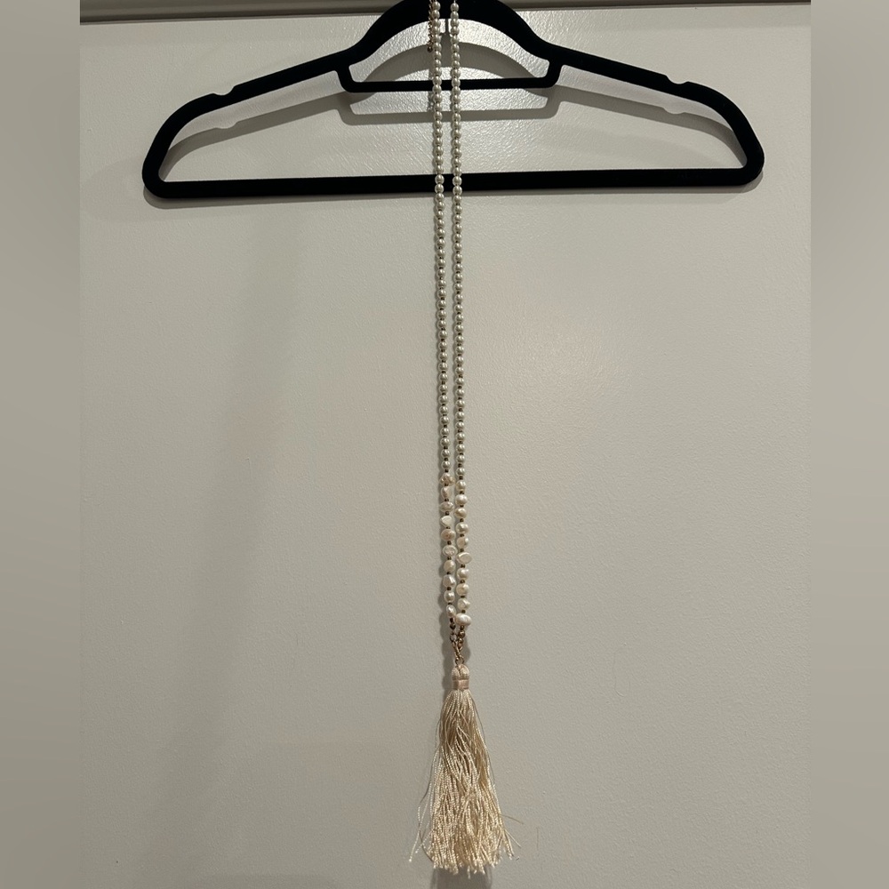 Elegant Beaded Tassel Necklace